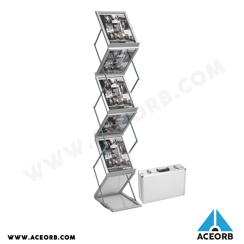 Zig Zag Aluminium Acrylic Catalog Stand